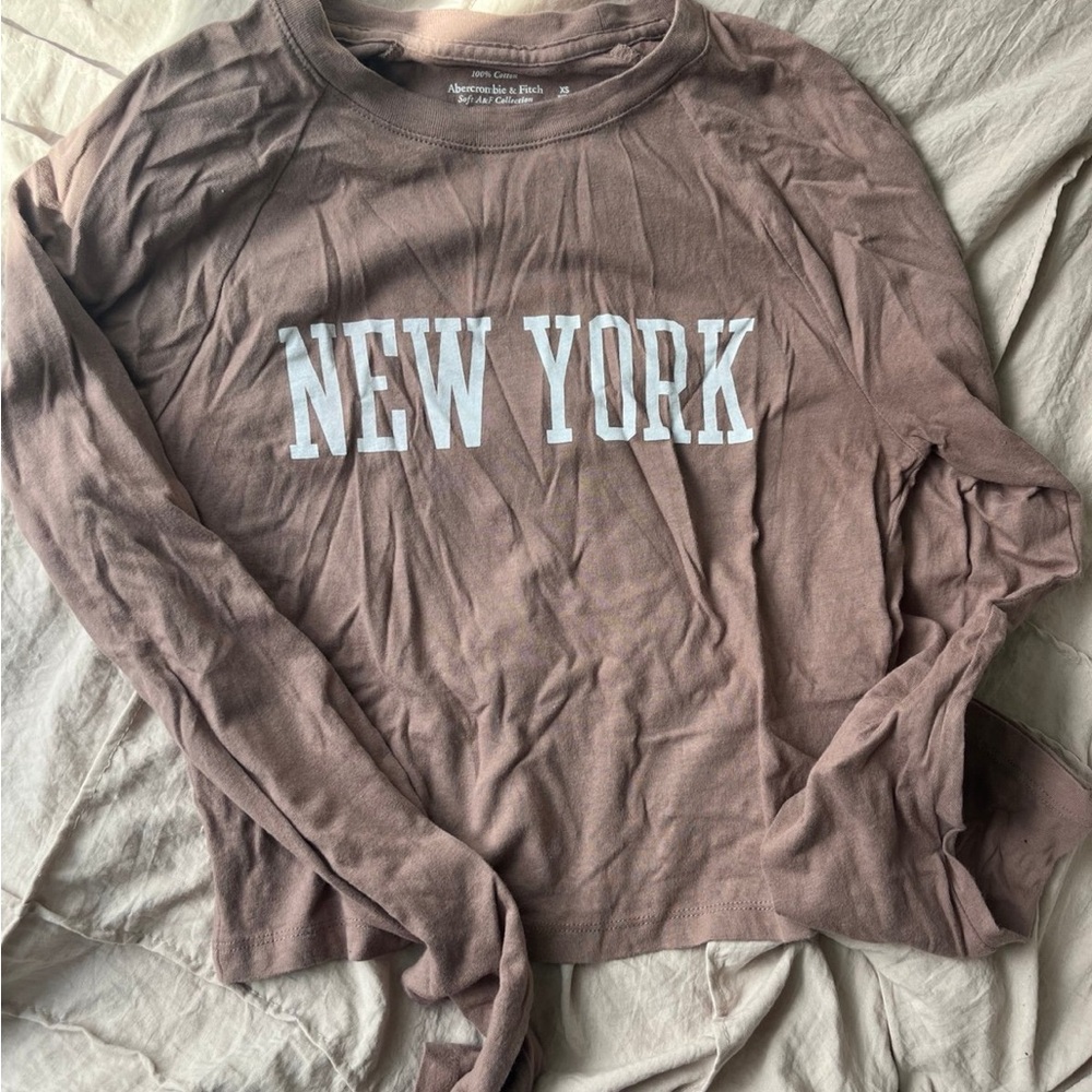 A&F Brown Long Sleeve 'New York' Women's Top